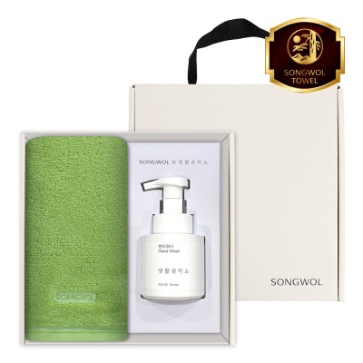 송월 생활공작소 2P 세트 (컬러풀 타올 1매 + 핸드워시 250ml 1개)