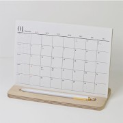 자작 펜홀더 탁상달력(메모스케줄)