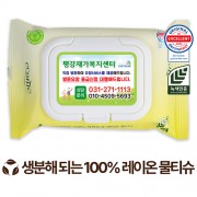 에코닉 생분해 그린 화이트 캡형 물티슈 40g (20매)