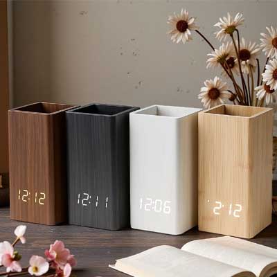 펜꽂이 디지털 시계 연필꽂이 LED시계 a58