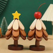 535_목제 크리스마스 트리 코스터 1개
