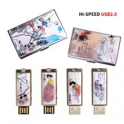 빛나 풍속화 자개 2종세트 (명함케이스+USB메모리 2.0 4GB~128GB) 4종