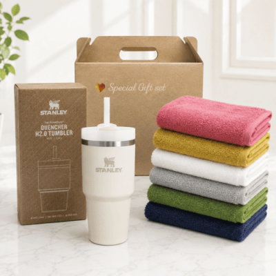 여미니 스탠리 송월170g 2종세트(퀜처591ml+ 송월타올170g코마)기프트박스포함