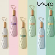 BOR 무지 인쇄우산 삼색삼단 컬러암막 3단 수동 우양산