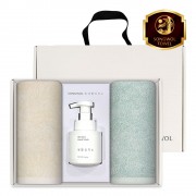 송월 생활공작소 3P 세트 (라이트무지 타올 2매 + 핸드워시 250ml 1개)
