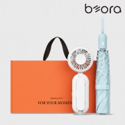 BOR 025 미니 우양산 선풍기세트 (우산애착 선풍기+플라워펀칭)