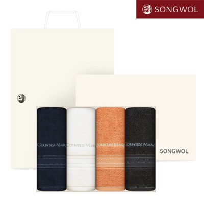 [송월타올] 카운테스마라 스티치 헤링본 40 (160g) 4P 타올세트