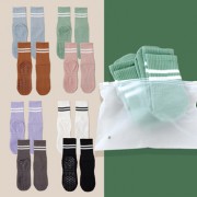 더블라인 미끄럼방지양말 2P세트 지퍼백포장 필라테스 요가삭스 노인정 보건소 선물
