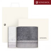 [송월타올] 송월 격자 바스+세면 2P 선물세트
