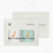 [송월타올] 옥행운자수 2p 선물세트(쇼핑백)