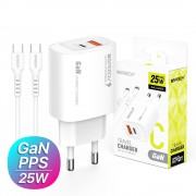 뉴에이커 25W PD3.0+QC3.0 2포트 PPS 초고속 분리형 충전기 CtoC 케이블 포함