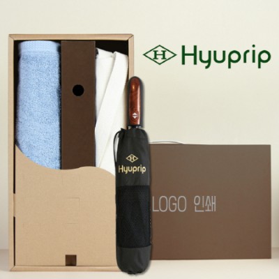 코마40수180호텔타월+협립 3단70 완전자동 우산+협립 무지에코백 세트