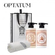 옵타움 OPTATUM 바디세트 바디워시 & 바디로션 & 타월 3종 선물세트(해피니스 부스터)