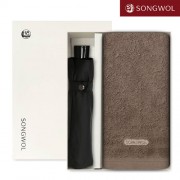 송월 40수 포인트40 타올 200g + 3단 컬러무지 우산 2P 콤보세트