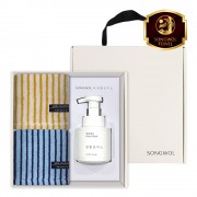 송월 생활공작소 3P 세트 (호텔 스트라이프34 타올 2매 + 핸드워시 250ml 1개)