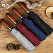 PGA 프리미엄 우드핸들 3단전자동우산(0189998)