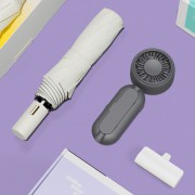 벨솔라 선물세트 골드버튼 3단 자동 양우산 + 우산애착 미니 선풍기 + 보조배터리