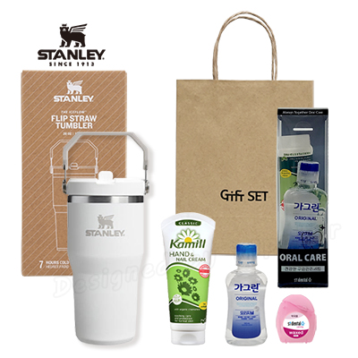 스탠리 플립스트로591ml 텀블러세트10호 오랄케어 카밀핸드크림100g 치실 가그린100ml(쇼핑백포함)