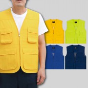 남자 여자 등 망사 라운드 포켓 조끼 (M-3XL)
