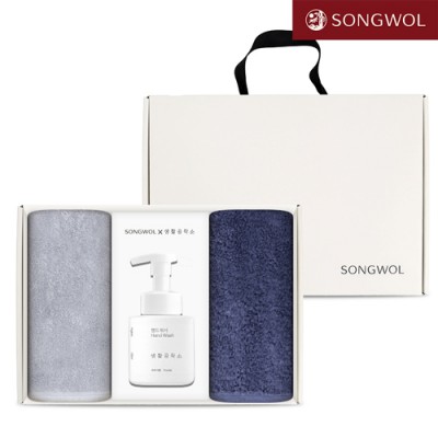 송월 핸드워시 기프트세트  10-1 (항균 코마40수무지 180g 2P + 생활공작소250ml 1P)