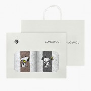 [송월타올] 스누피 멜로우 스트라이프 2매 선물세트(쇼핑백)
