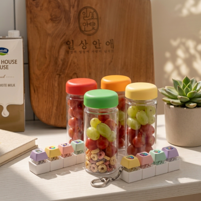 마이보틀 트라이탄 350ml 물병 물통 + 키캡키링 4구 세트 클리커 클릭커 딸깍이 키링 열쇠고리