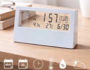 북유럽 모던글라스 시계 온도계 습도계 달력 탁상시계 책상시계 알람시계