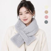 겨울 니트 퍼 목도리 남녀공용 미니 머플러 방한 단체선물 판촉 사은품