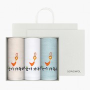 [송월타올] 옥행운자수 3p 선물세트(쇼핑백)
