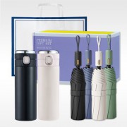 3단 자동 양우산 1P + 원터치 온도표시 텀블러 420ml 1P 선물세트