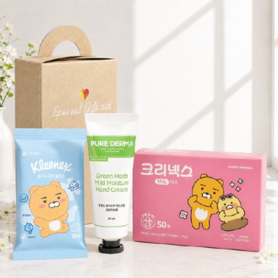 브생건88호 3종세트(엘지퓨어더마핸드크림+카카오물티슈+카카오휴대용티슈)