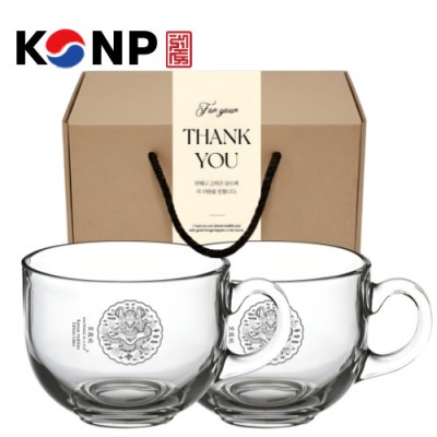 한국전통 K컬쳐 곤룡포 요거트볼 시리얼볼 그릭 디저트 머그컵 470ml 2P 선물세트