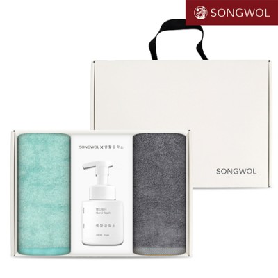 송월 핸드워시 기프트세트 17-1 ( 솔리드 뱀부무지 250g 2P + 생활공작소250ml 1P)