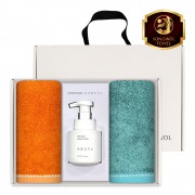 송월 생활공작소 3P 세트 (솔리드 뱀부 타올 2매 + 핸드워시 250ml 1개)