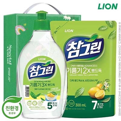 참그린500용기 녹차300리필 2종