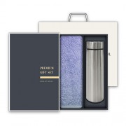 송월 프리미엄 텀블러세트 (뱀부혼방사 190g 1매 + 스마트텀블러 500ml 1개)