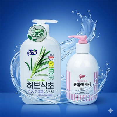 프리미엄 친환경 주방세제  허브식초 470g  애경 손빨래 울샴푸 펌프형 380ml