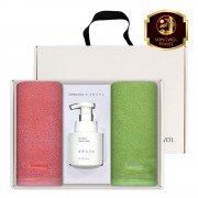 송월 생활공작소 3P 세트 (컬러풀 타올 2매 + 핸드워시 250ml 1개)