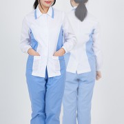 퓨어 배색 긴팔 위생복 상의 남성 여성 단체 조리 유니폼
