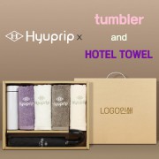 협립 3단 레자곡자손 슈퍼 완전자동우산 +협립호텔코마170타월4P+스마트온도계텀블러-세트