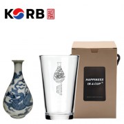 한국전통 K컬쳐 조선 백자청화 샤이닝 글라스컵 480ml 1P 선물세트
