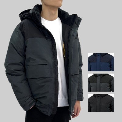 남성 여성 더블볼 오리털 덕 다운 탈부착 후드 하프 패딩 점퍼 자켓 (M-4XL)