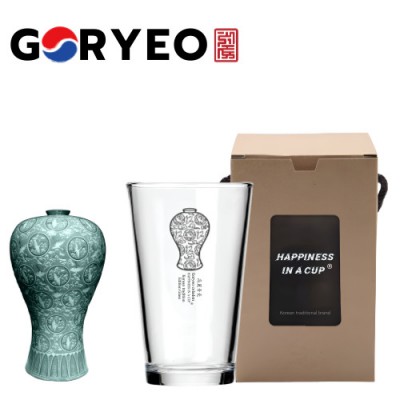한국전통 K컬쳐 고려청자 샤이닝 글라스컵 480ml 1P 선물세트