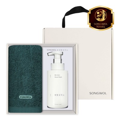 송월 생활공작소 2P 세트 (40수 200g 포인트 타올 1매 + 핸드워시 500ml 1개)