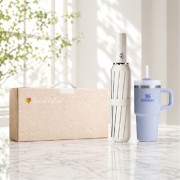 스탠리 퀜처591ml 손잡이형 텀블러+24K UV차단 3단 완전자동 암막양우산(2종세트)