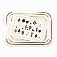 무광멜라민 직사각쟁반(수목) 1~4P