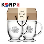 한국전통 K컬쳐 곤룡포 클래식 글라스 머그컵 440ml 2P 선물세트