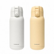락앤락 스쿨핏 코튼캔디 원터치텀블러 370ml 화이트/옐로우