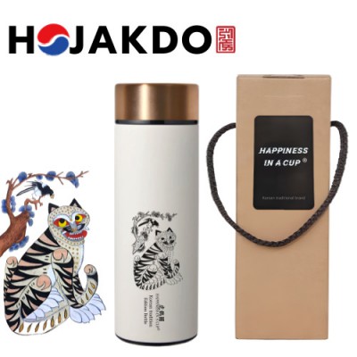 한국전통 K컬쳐 까치와호랑이 호작도 파우더 데일리 텀블러 440ml 선물세트