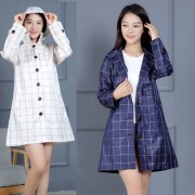 로페리아 여성용 체크패턴 슬림 우의 레인코트(0219500)